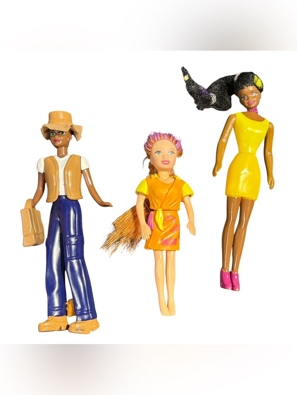Vintage Polly Pocket Mattel Doll Lot 3 90s Y2K Retro Collectible Dolls